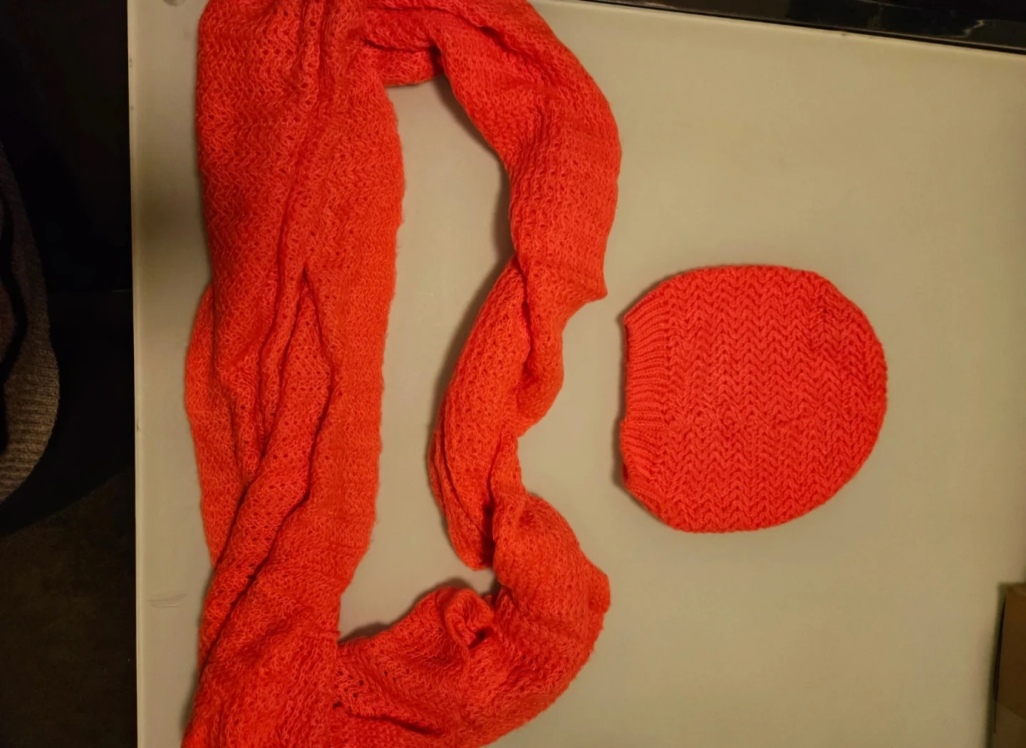 🧡Orange Knit Infinity Scarf and Beanie Set - photo 2