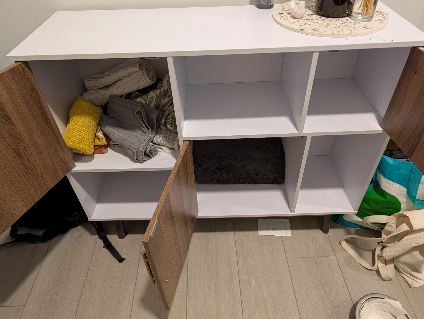 White and Wood Storage/Entryway Cabinet - photo 2