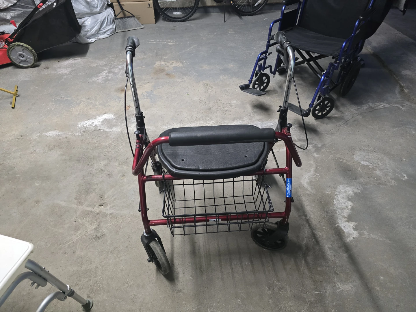 Red Walker with Seat and Basket