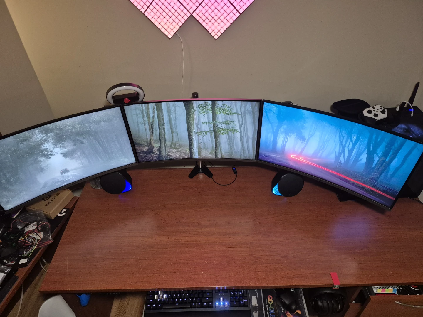 144Hz 1440p Triple Monitor Setup 27" Curved Gaming - photo 2