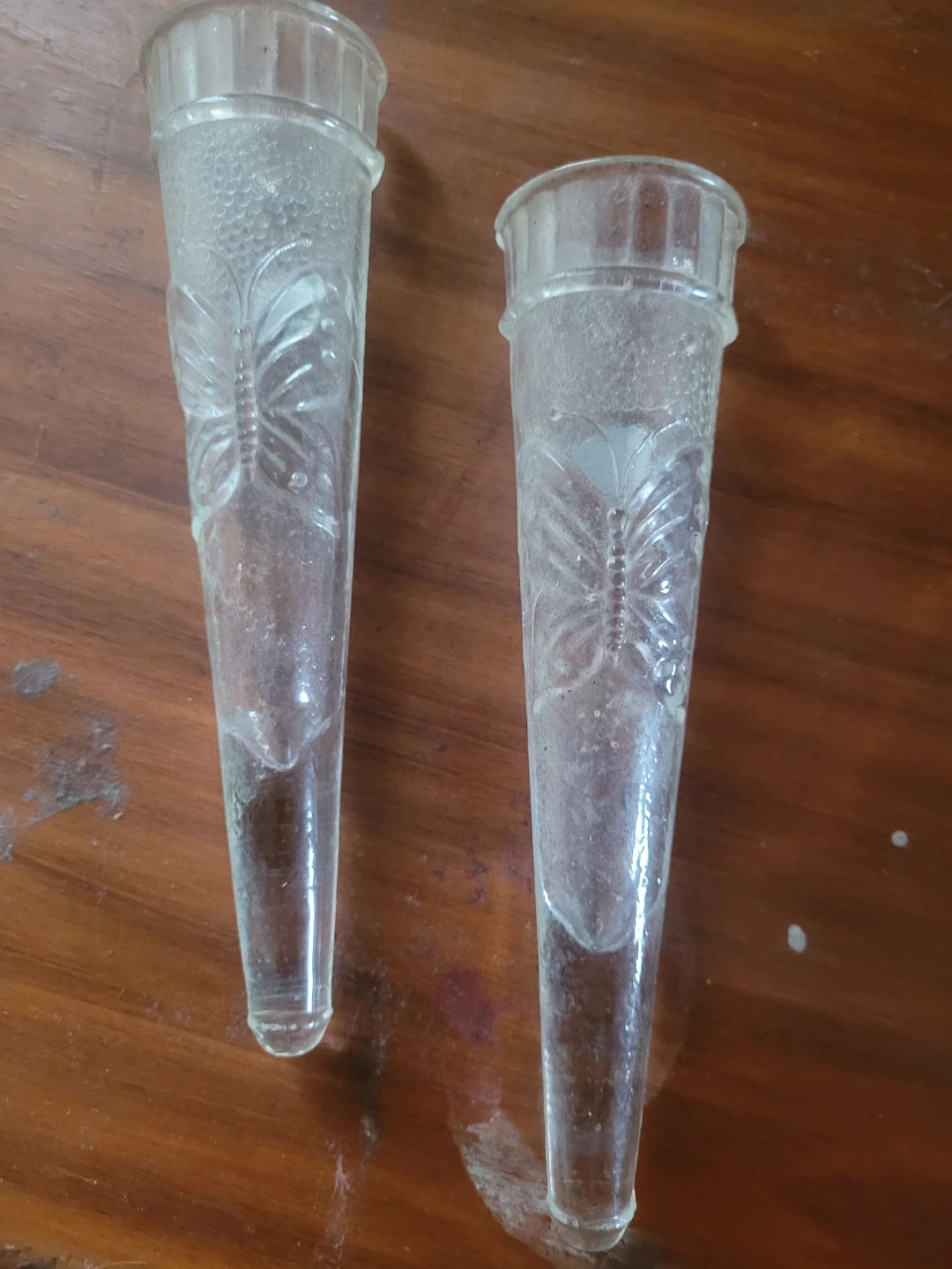 Vintage Square Nest Glass wall Vases Butterfly