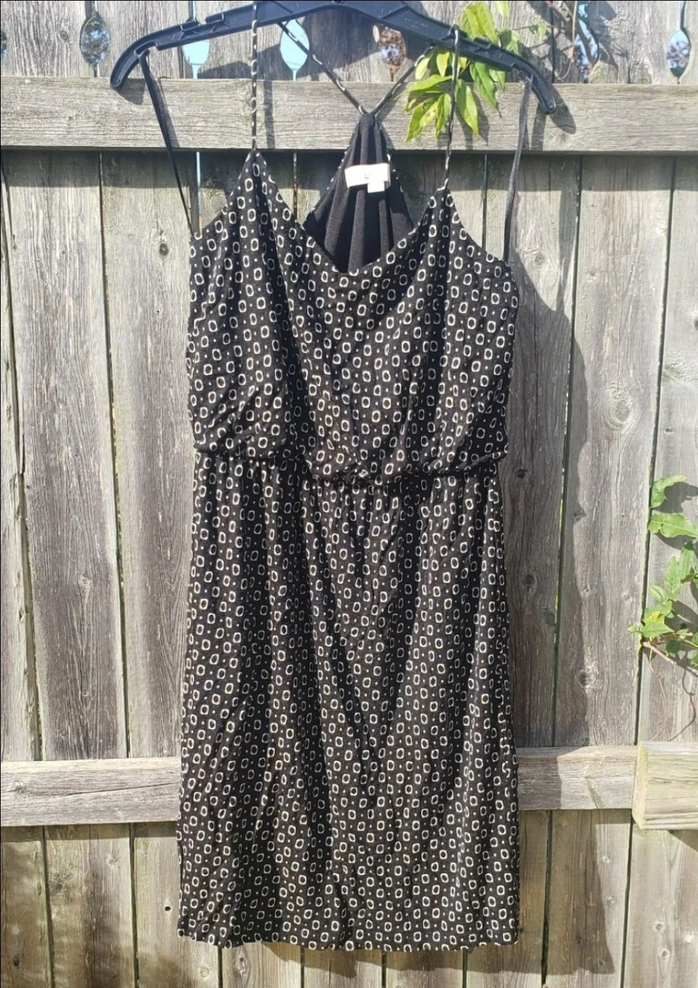 LOFT Women's Black Geometric Print Mini Dress Size S
