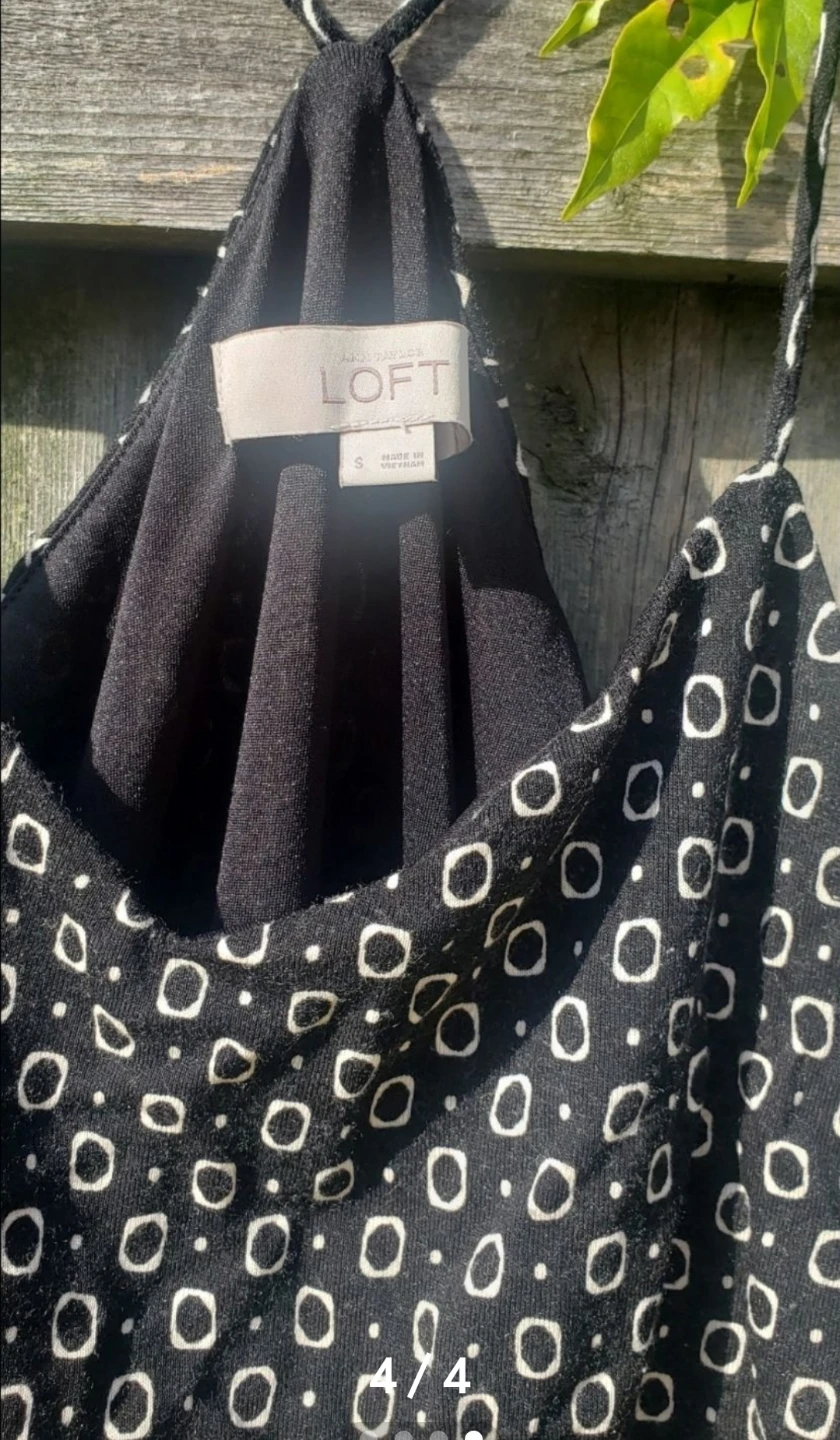 LOFT Women's Black Geometric Print Mini Dress Size S - photo 4