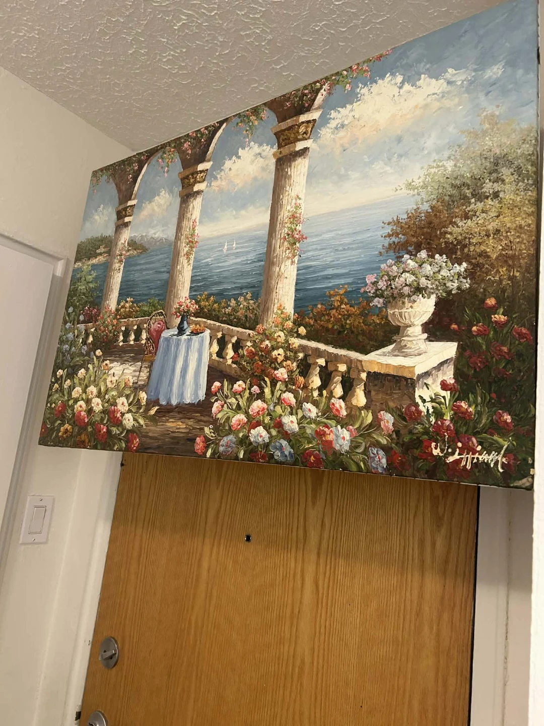 Landscape Painting with Columns and Balcony
