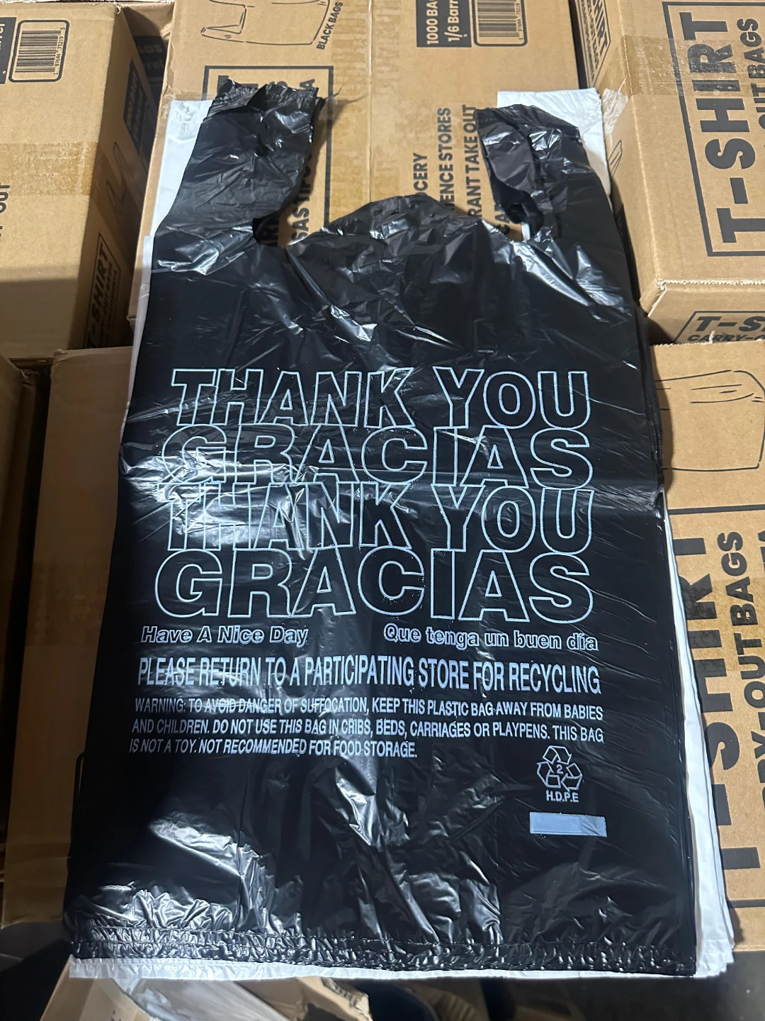 Thank You Gracias Plastic Shopping Bags