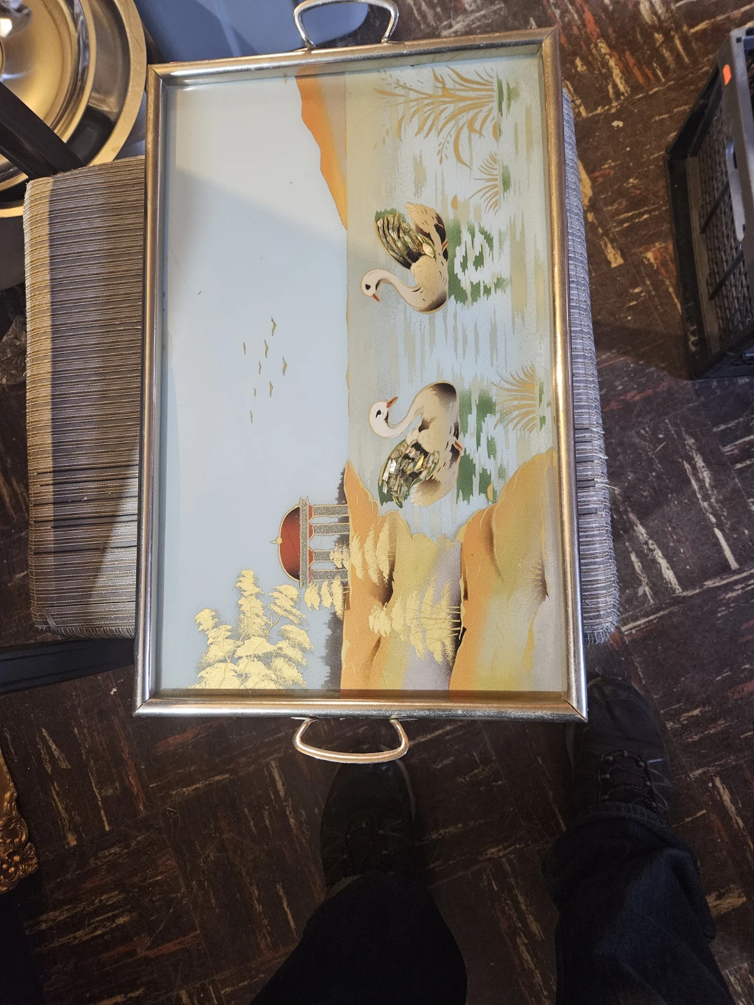 Decorative Serving Tray with Swans - photo 2