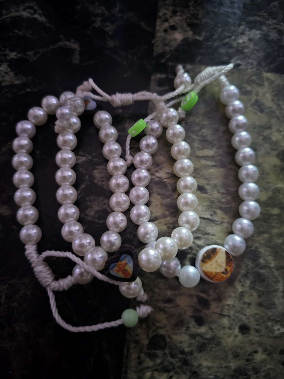 White Pearl Beaded Bracelets