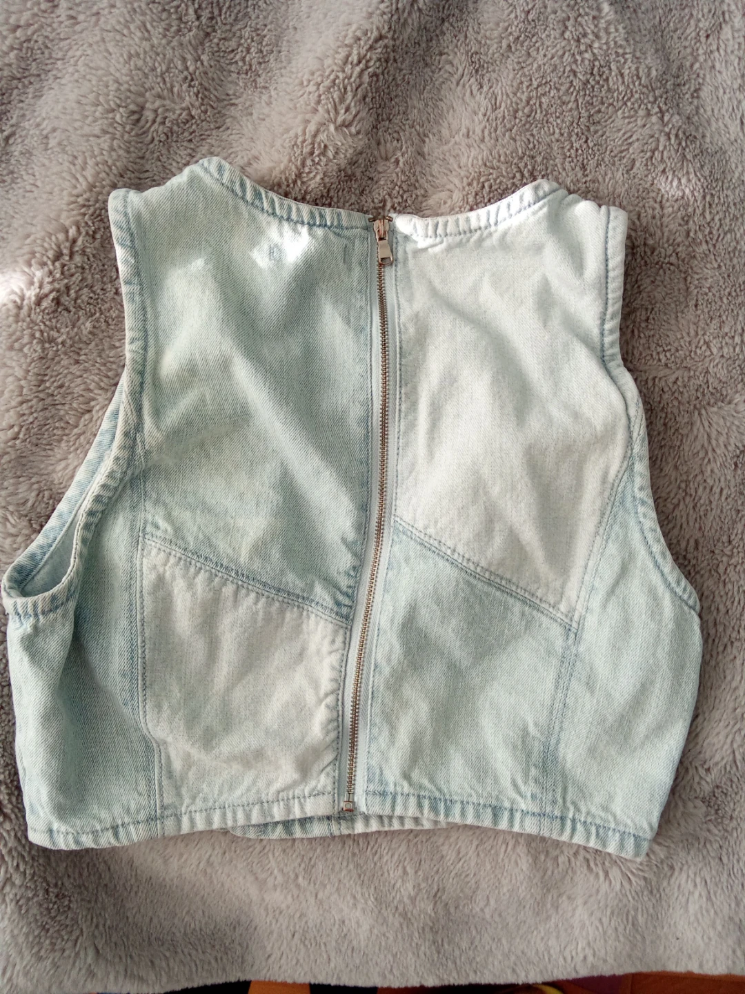 Forever 21 Light Wash Denim Crop Top Size S - photo 2