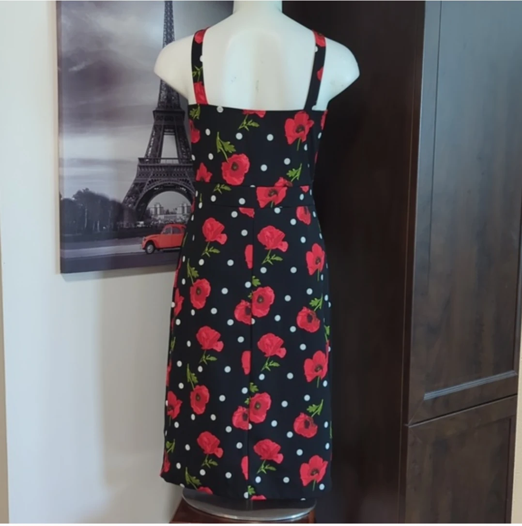 Daylight Black Poppy & Polka Dot Dress - photo 3