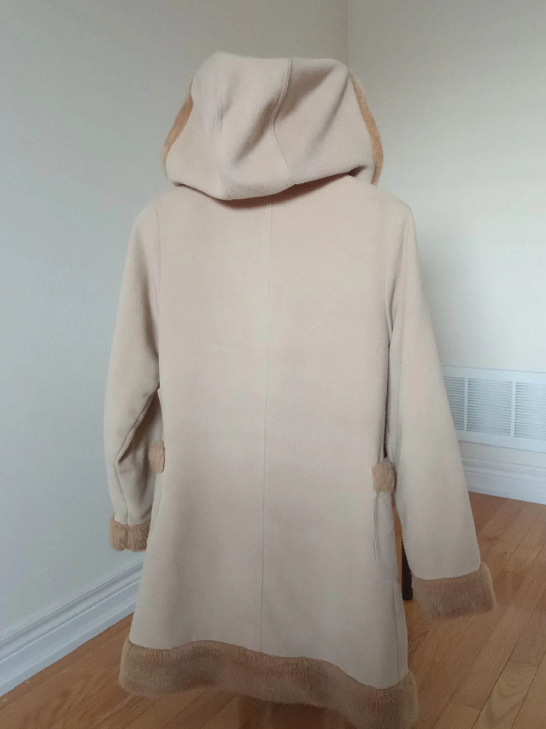Cream Duffle Coat with Faux Fur Trim XS - photo 2
