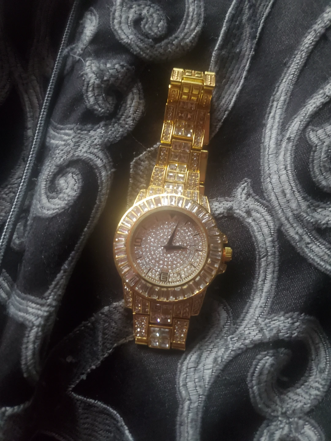 Gold-tone Watch with Rhinestones