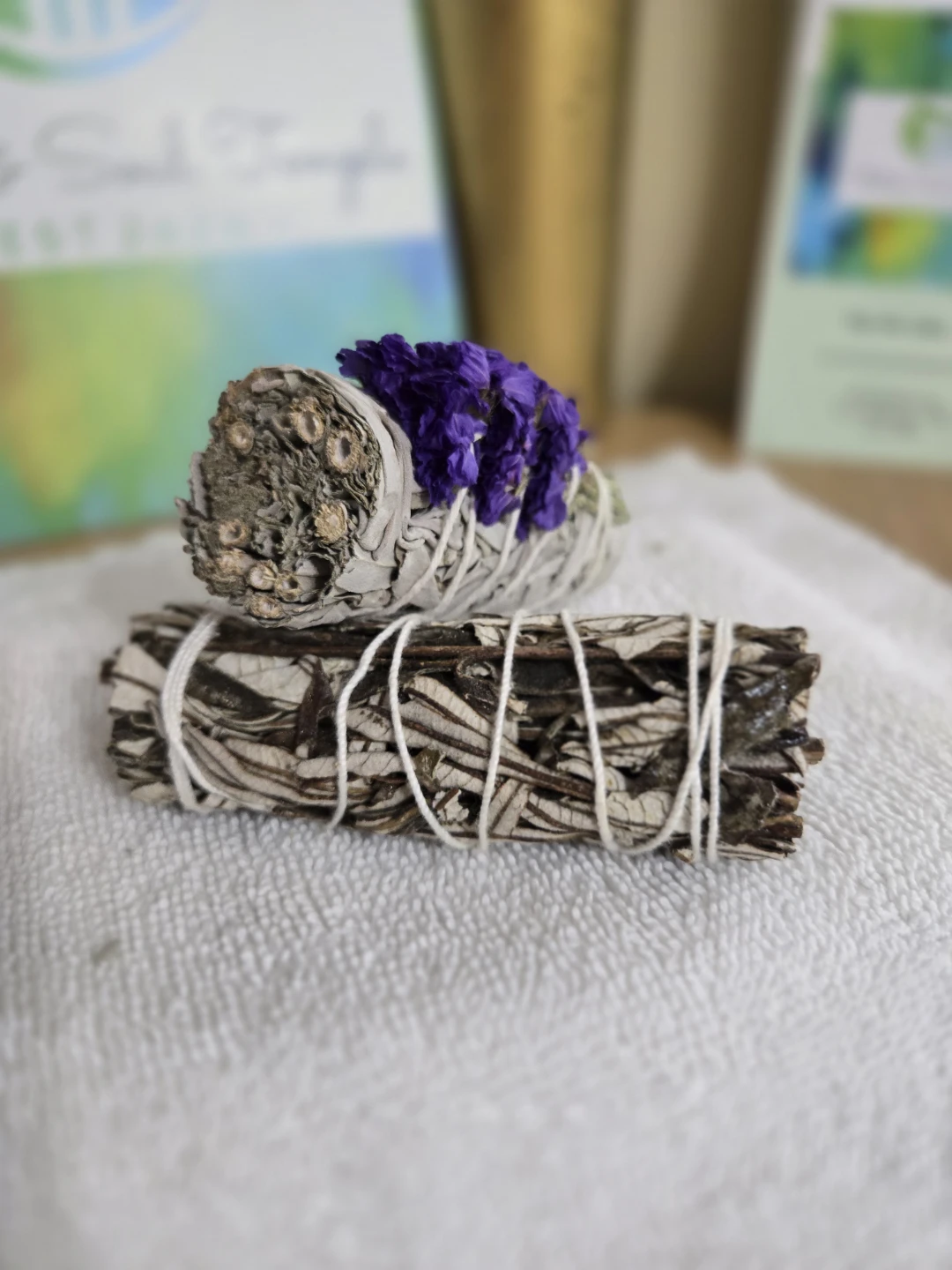 Sage Smudge Sticks with Dried Flowers - photo 2
