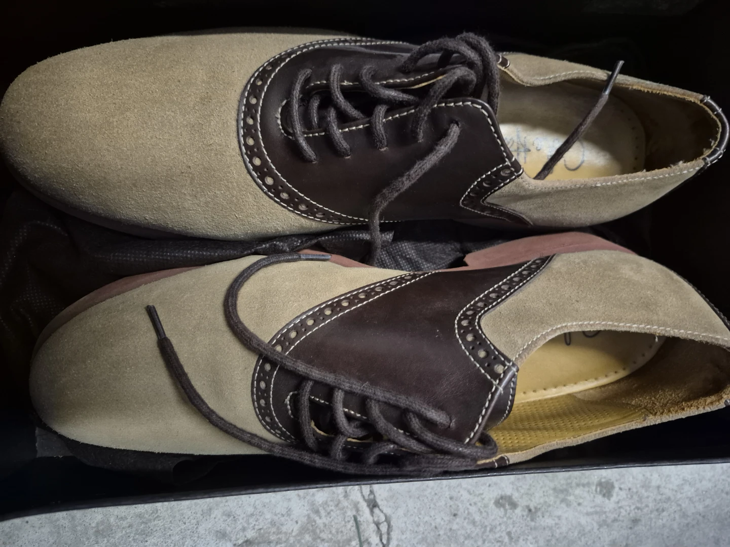 Cole Haan Saddle Shoes Tan Brown Suede Leather Lace-up Oxfords - photo 2
