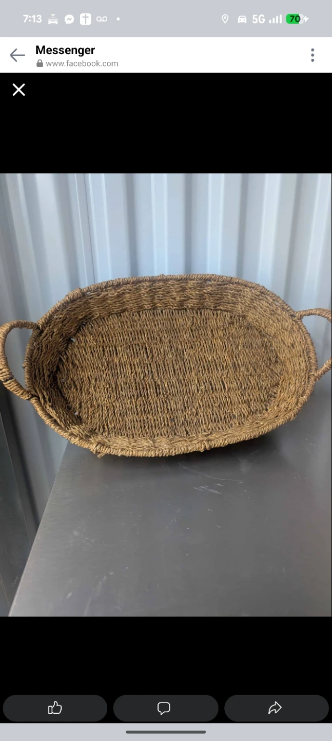 Oval Woven Basket with Handles - photo 3