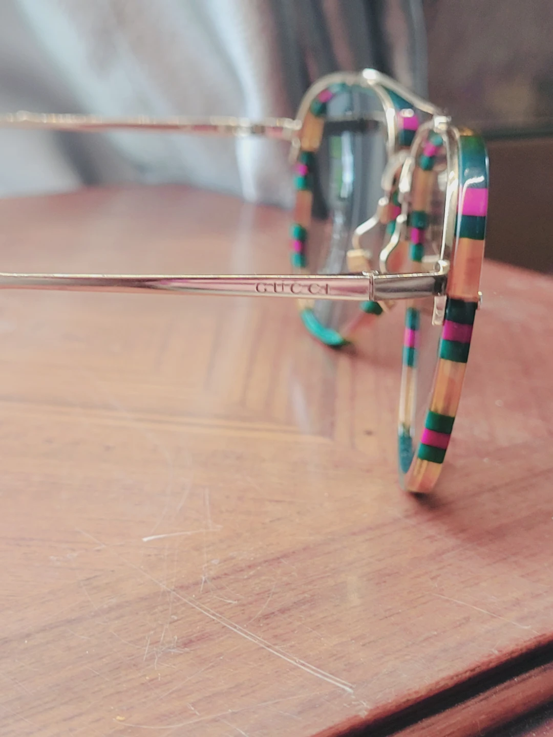 GUCCI Multicolor Striped Acetate Eyeglasses - photo 3