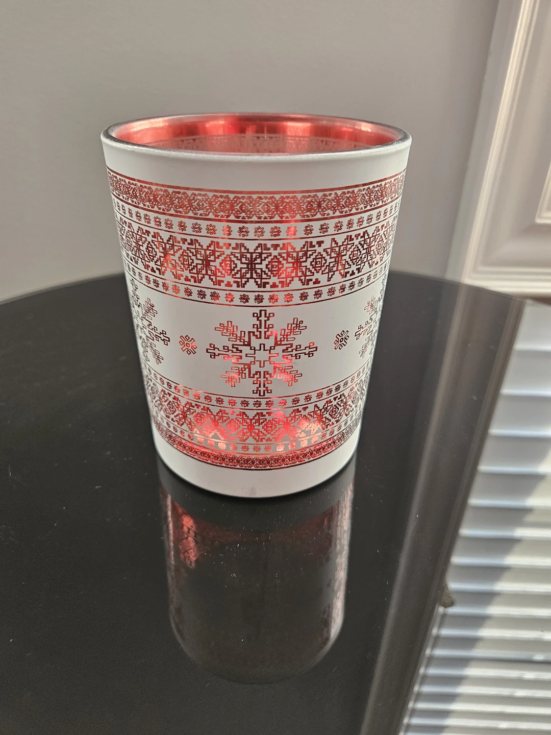 Winter Glass Candle Holder