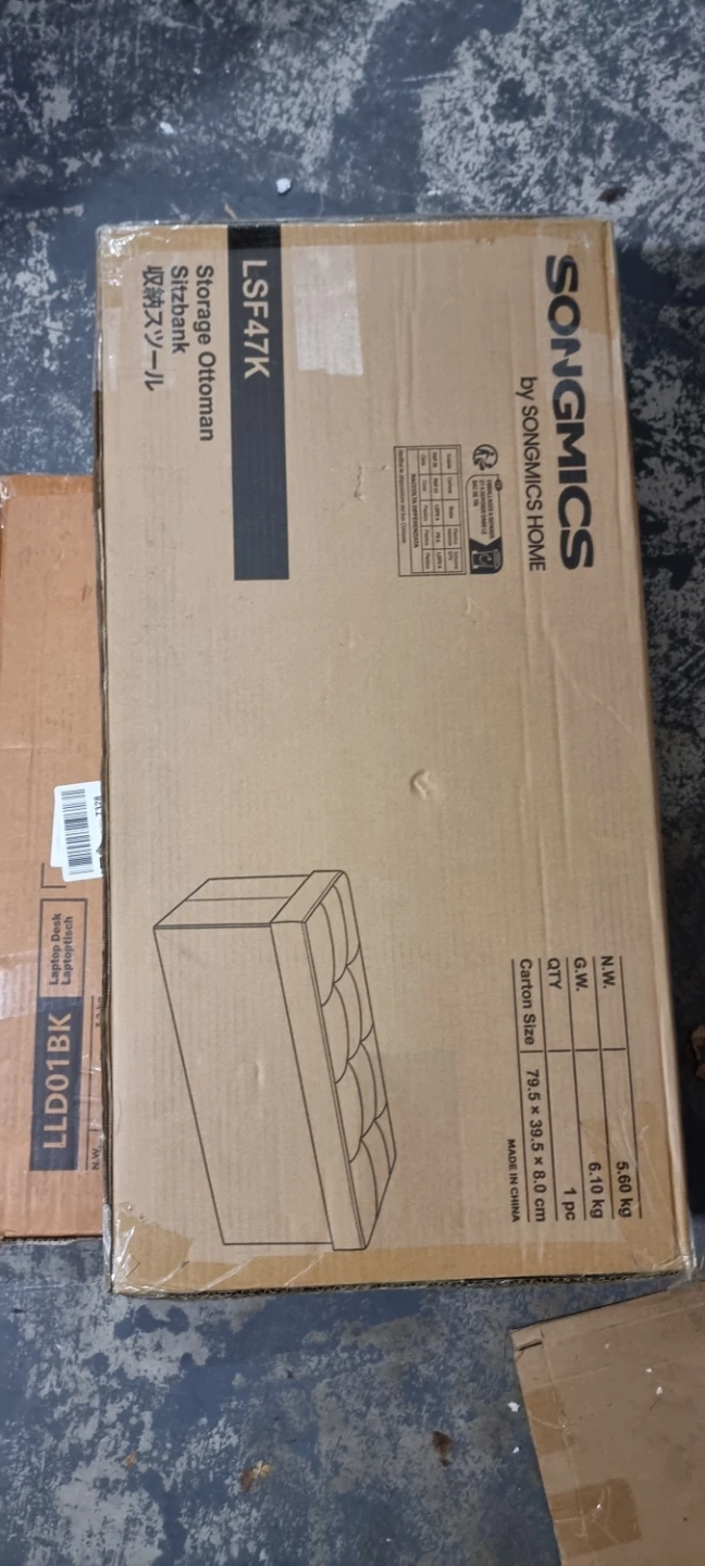 SONGMICS Storage Ottoman - Grey Fabric - photo 2
