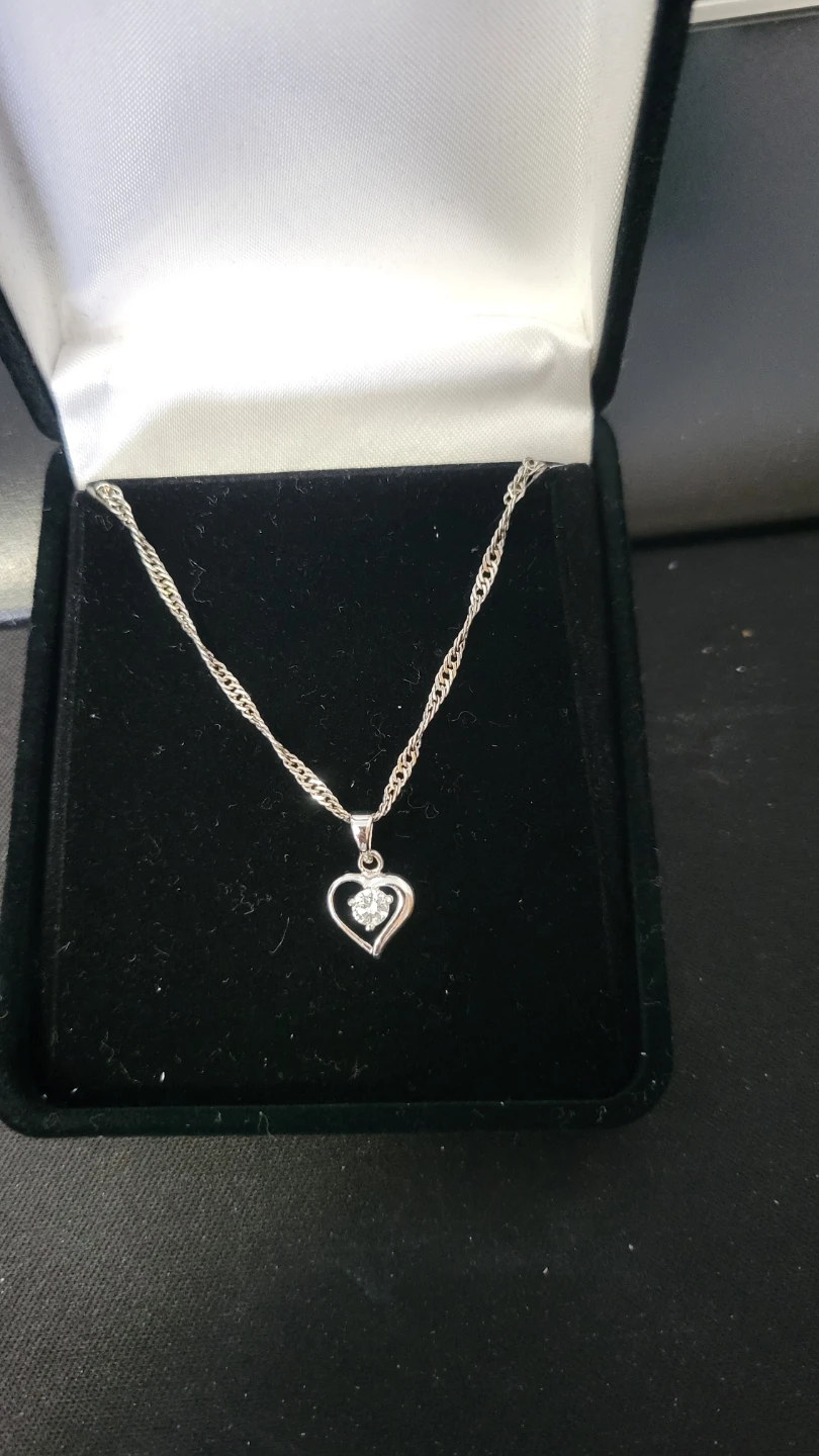 Heart Pendant Necklace with Cubic Zirconia