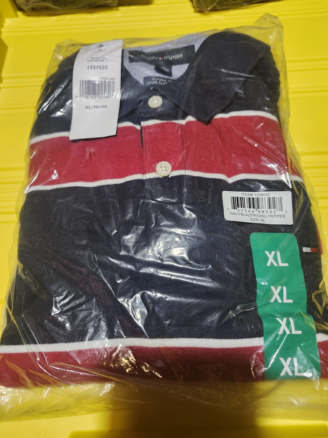 Tommy Hilfiger Classic Fit Polo ShirtNavy Blazer/Chili Pepper XL