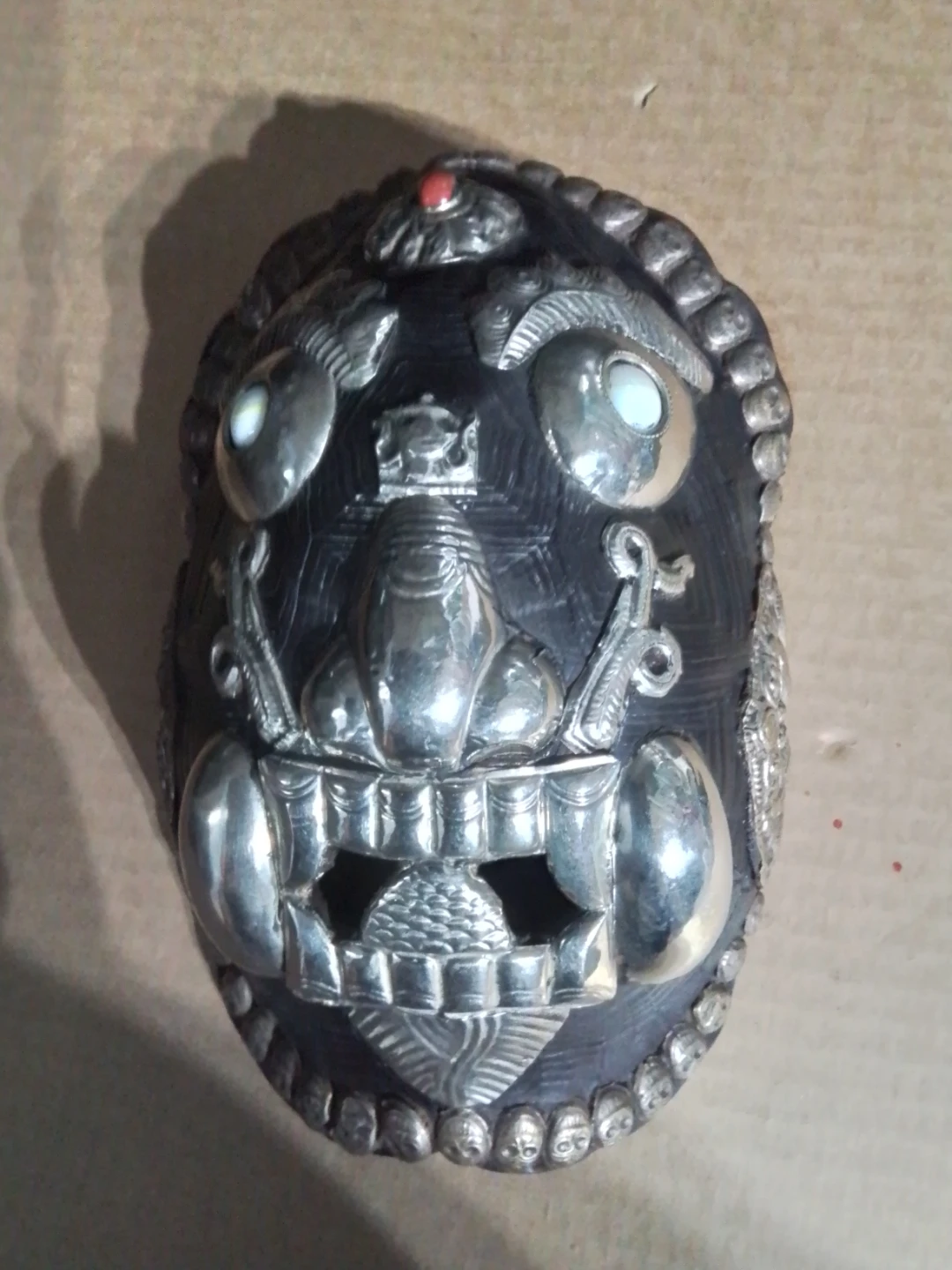 ** RARE ** Old Collectible Tibetan Ebony Buddhist Wall Mask
