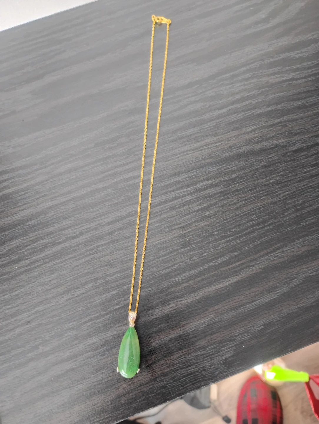 Teardrop Jade Pendant Necklace