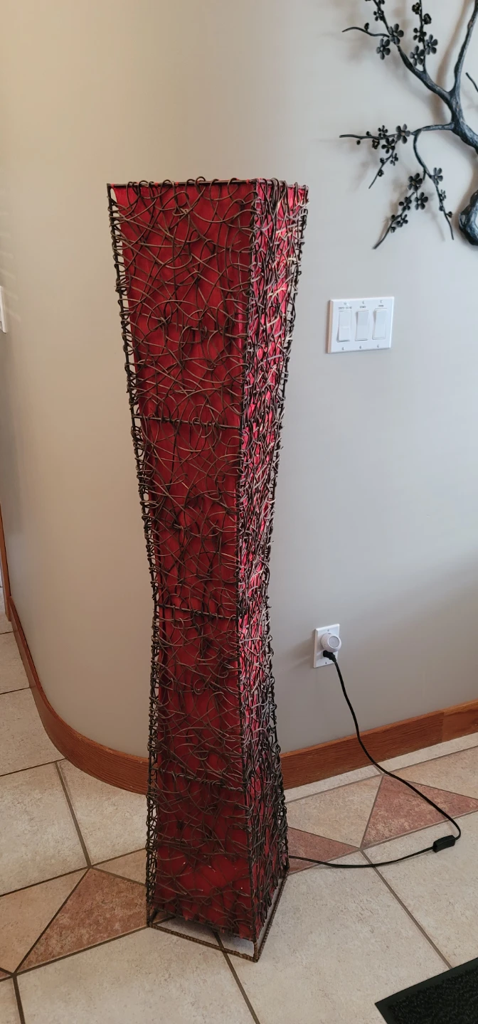 Tall Red Woven Floor Lamp - photo 4