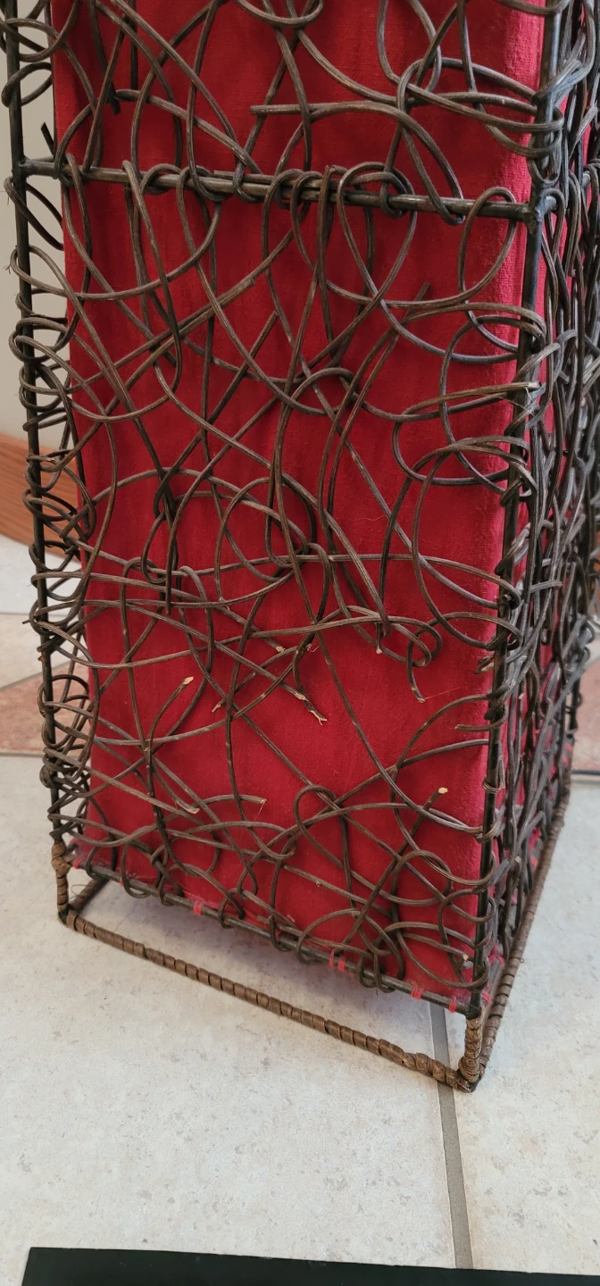 Tall Red Woven Floor Lamp - photo 5
