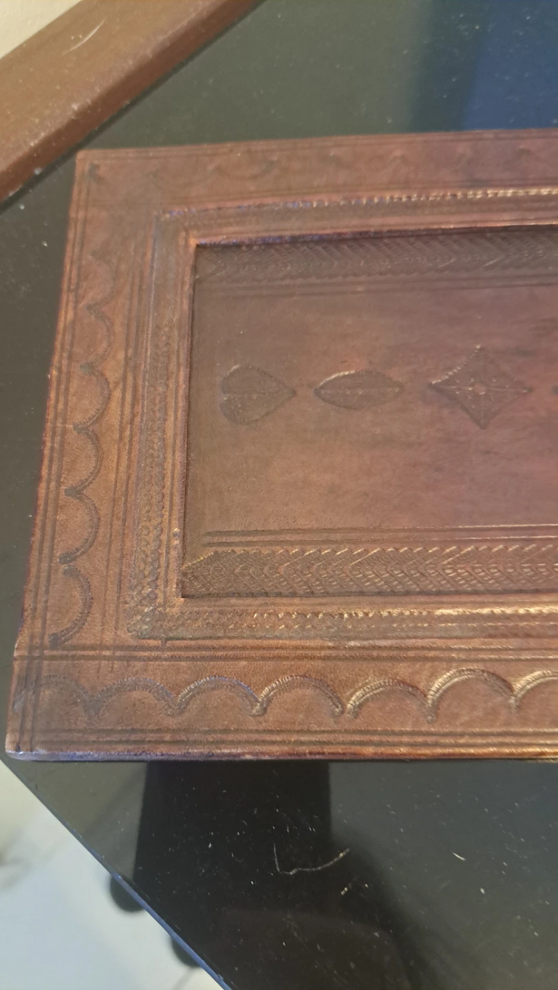 Vintage Embossed Leather Photo Frame - photo 2