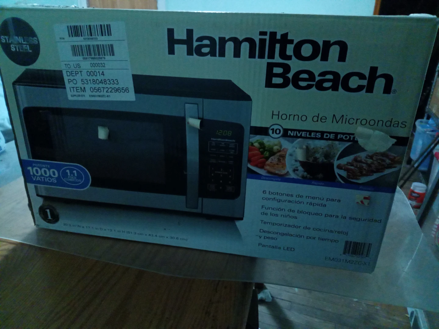 Hamilton Beach Stainless Steel Microwave Oven 1000W 1.1 cu ft
