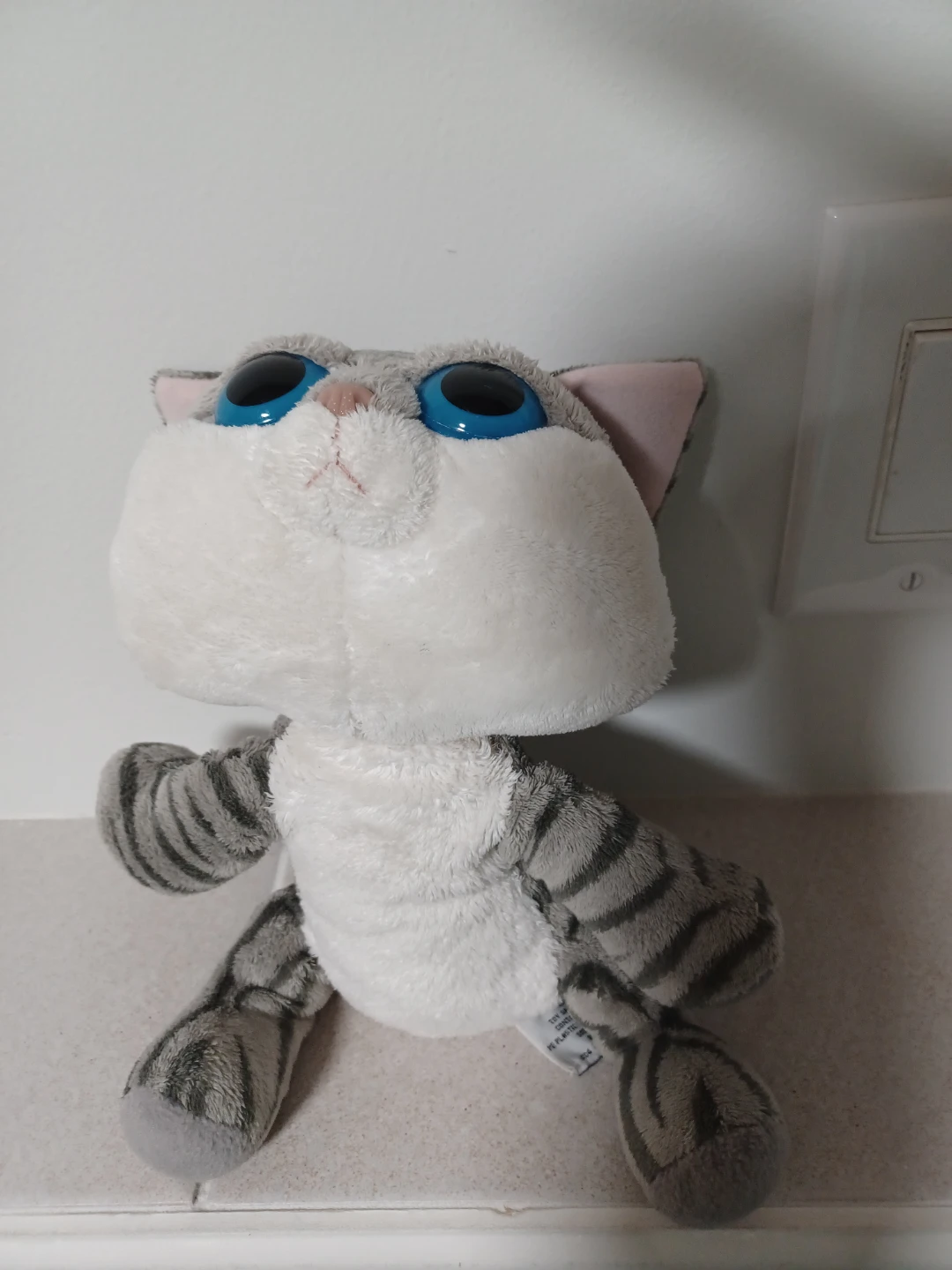 Grey Striped Plush Cat Toy - photo 3