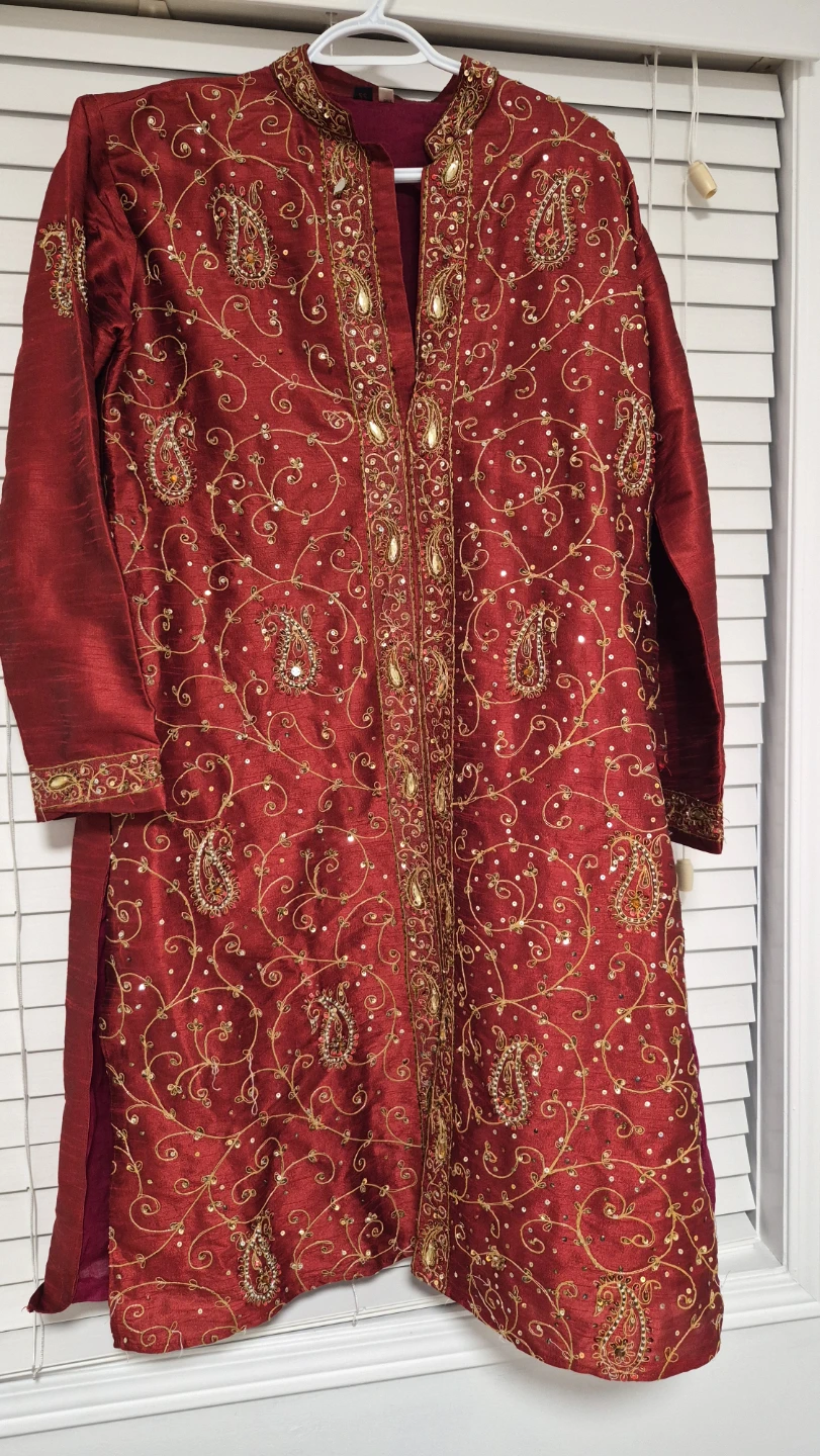 Embroidered Red Kurta