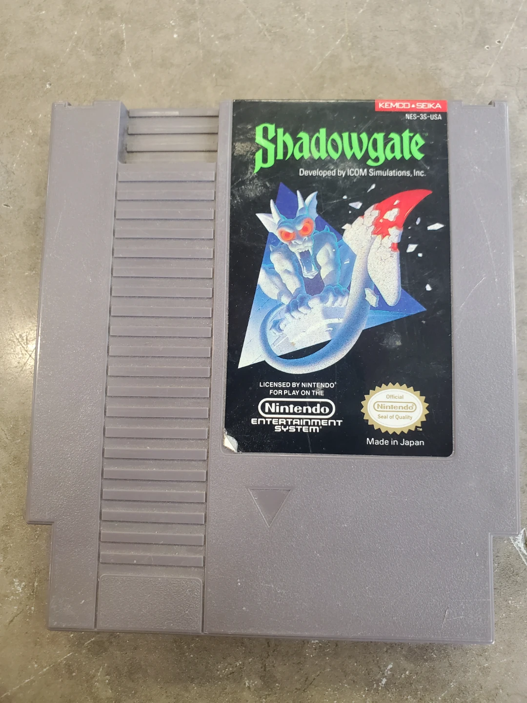 Shadowgate Nintendo NES Game Cartridge
