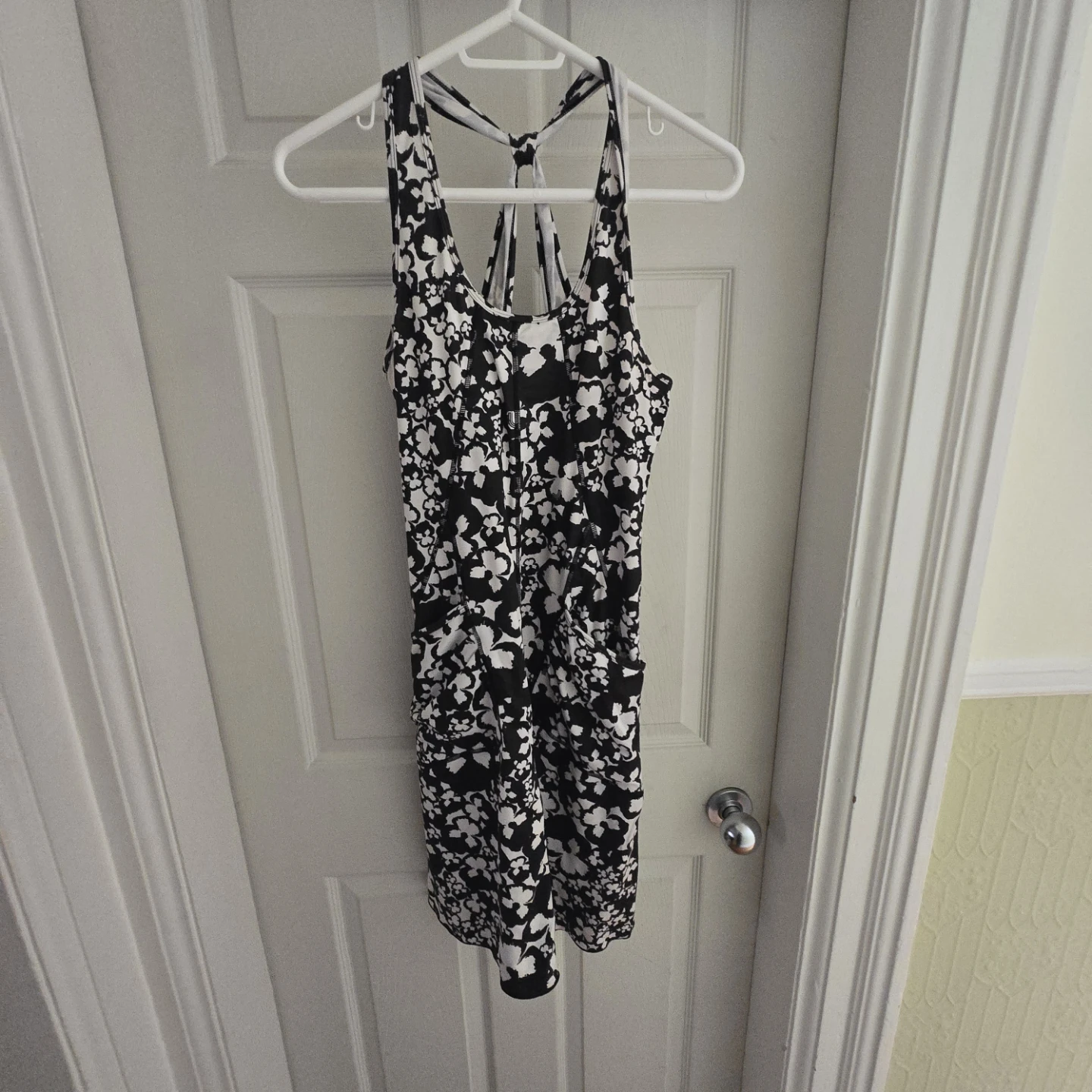 Lole Black & White Floral Tank Dress