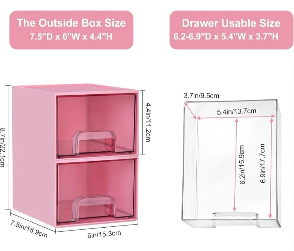 Vtopmart 4Pack Clear Stackable Storage Drawer, 4.4'' Tall .... - photo 4
