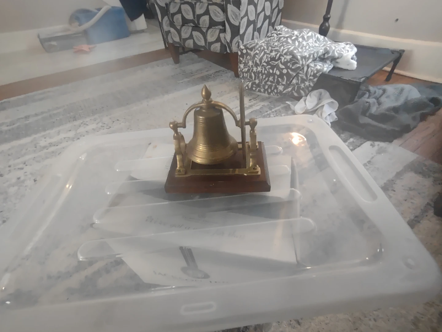 Brass Bell with Wooden Base - photo 2
