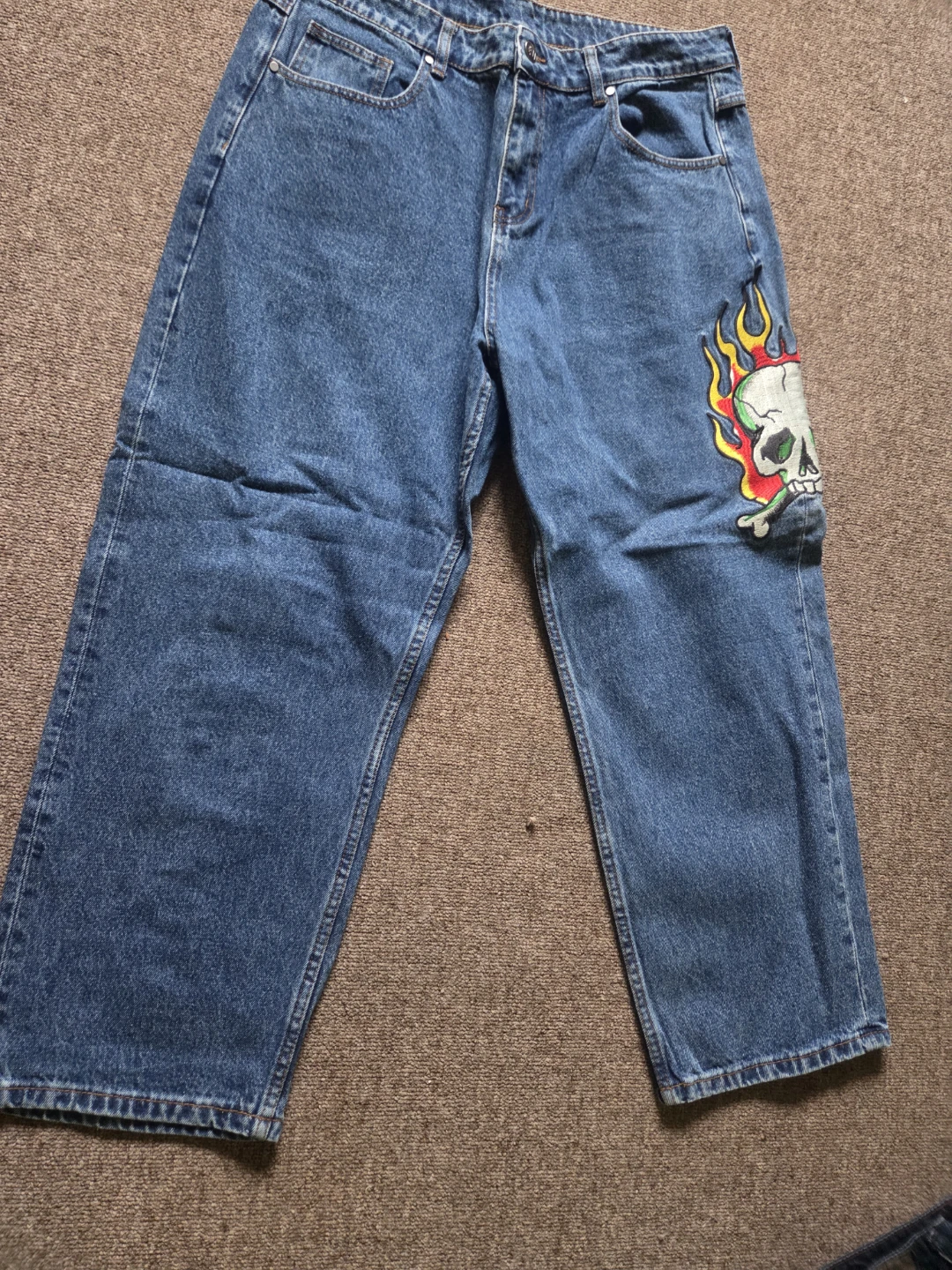 Ed Hardy Embroidered Skull and Snake Jeans - size 38