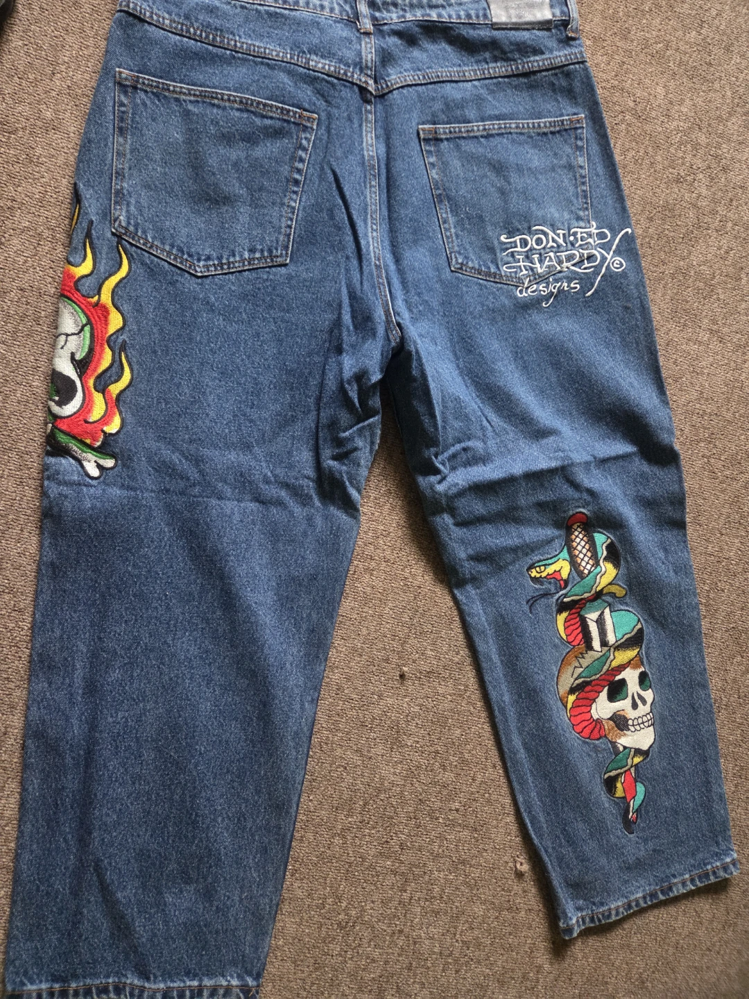 Ed Hardy Embroidered Skull and Snake Jeans - size 38 - photo 2