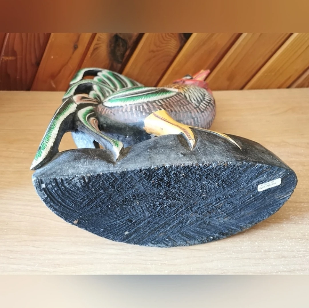 Large Vintage Hand Carved Wooden Rooster - photo 5