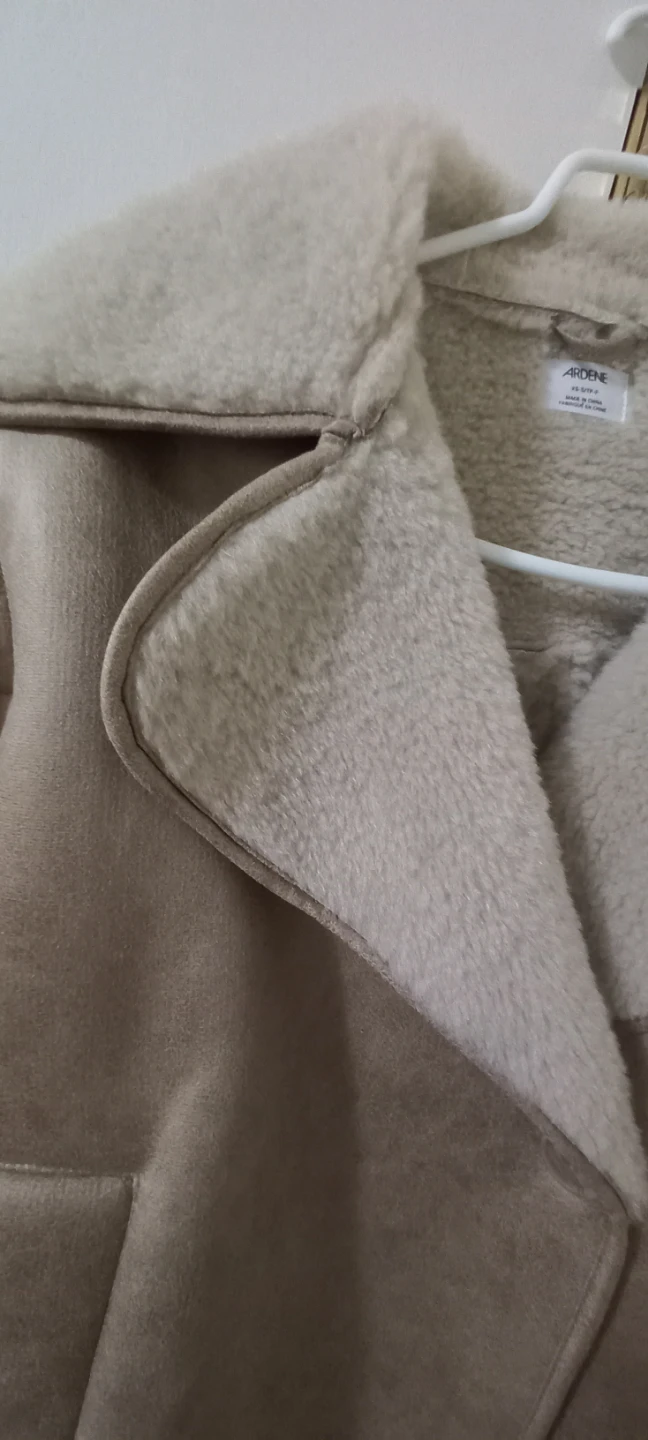 Ardene Beige Faux Suede Shearling Lined Jacket - photo 3