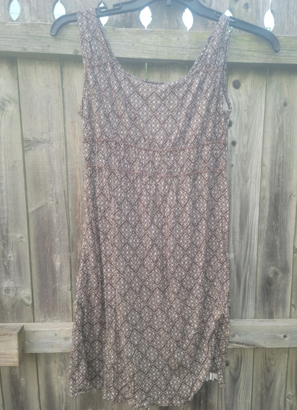 Ann Taylor LOFT Women's Brown Geometric Print Dress Size 4 - photo 2