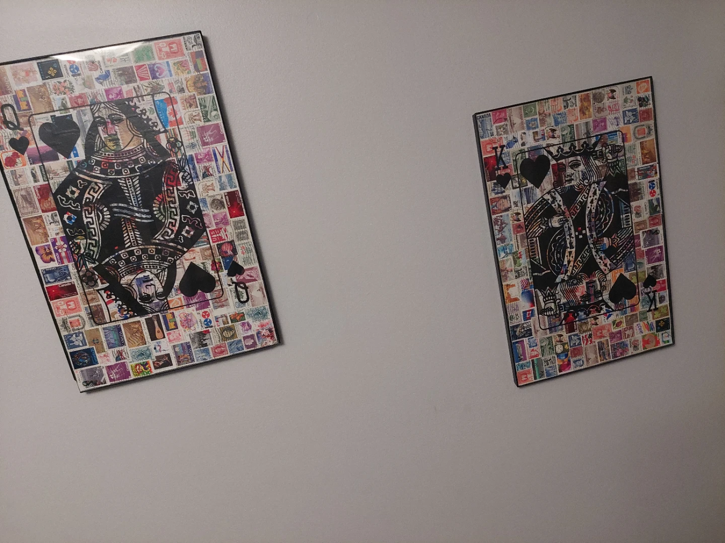 Unique Framed Vintage Canadian Stamp Art . King & Queen - photo 3