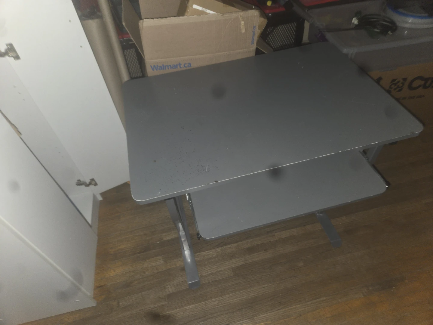 Grey Two-Tiered Desk or Monitor Stand