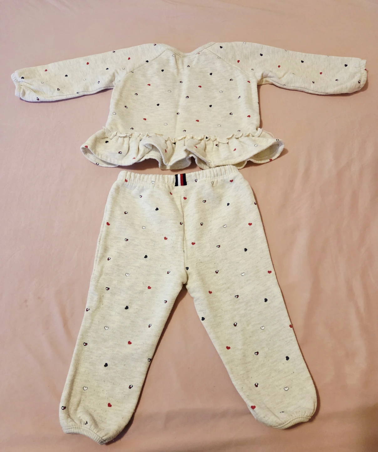 Tommy Hilfiger Baby Girls Heart Print Sweatshirt & Pants Set - photo 2