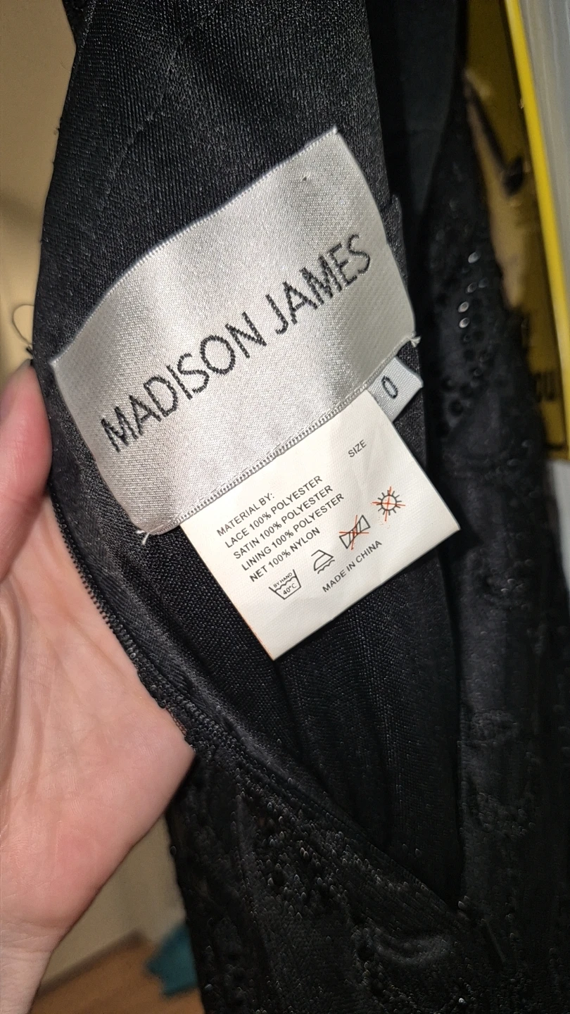 Madison James Black Embellished Lace Mermaid Gown - photo 5