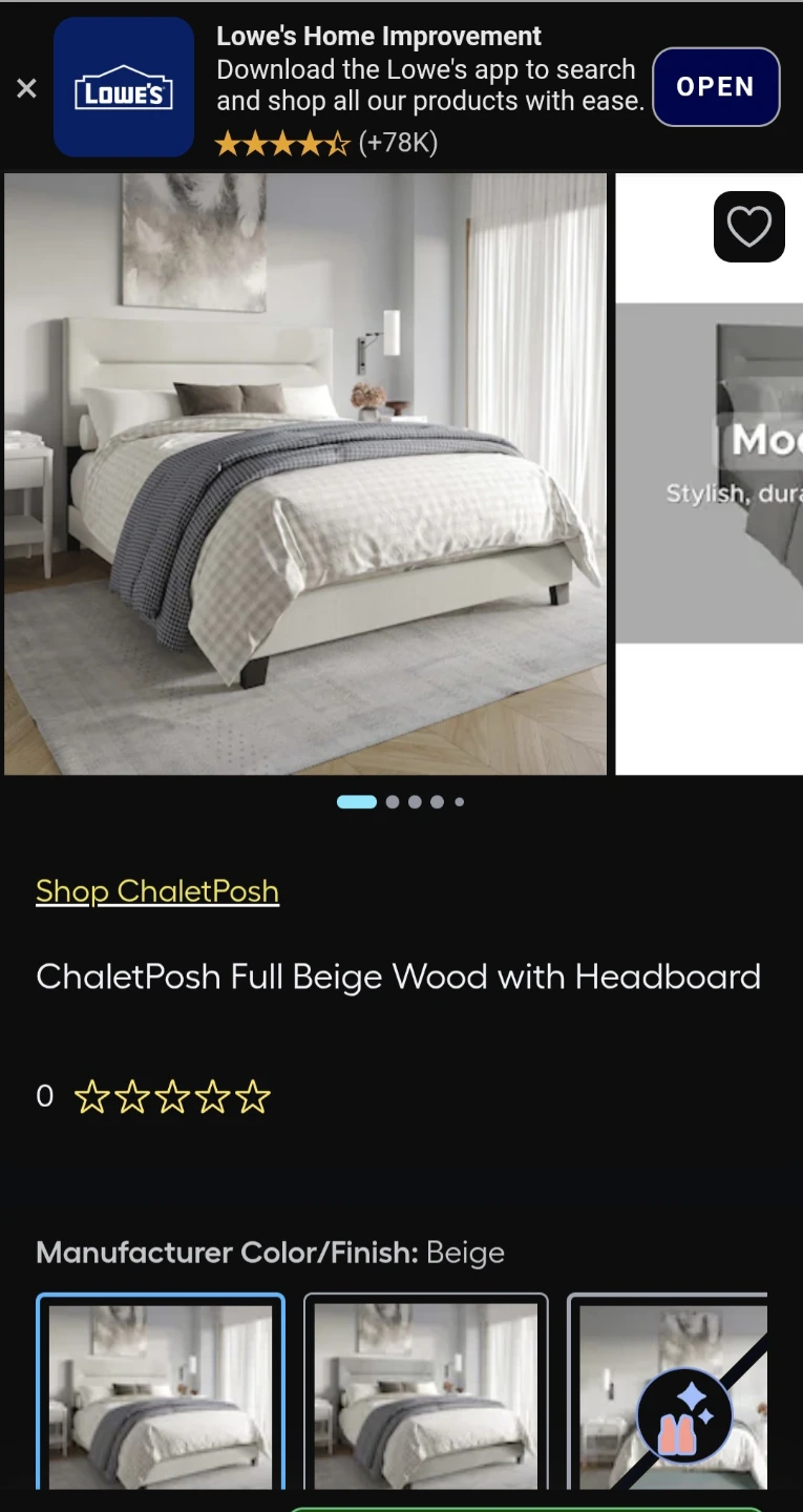 ChaletPosh Full Beige Wood Bed Frame with Headboard - photo 2