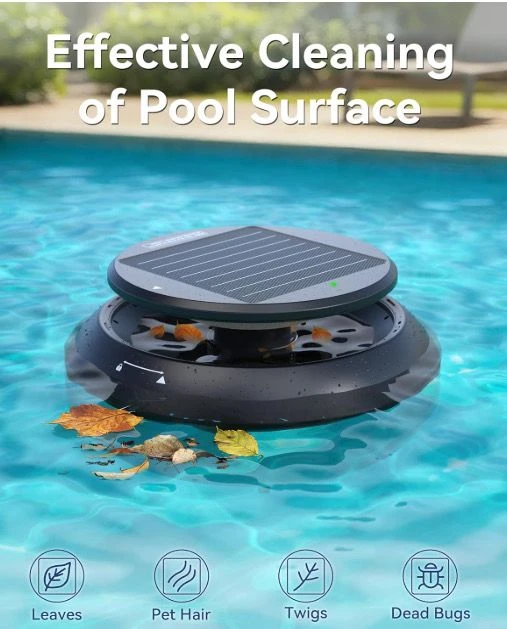 Solar Powered Pool Surface Skimmer Cleaner