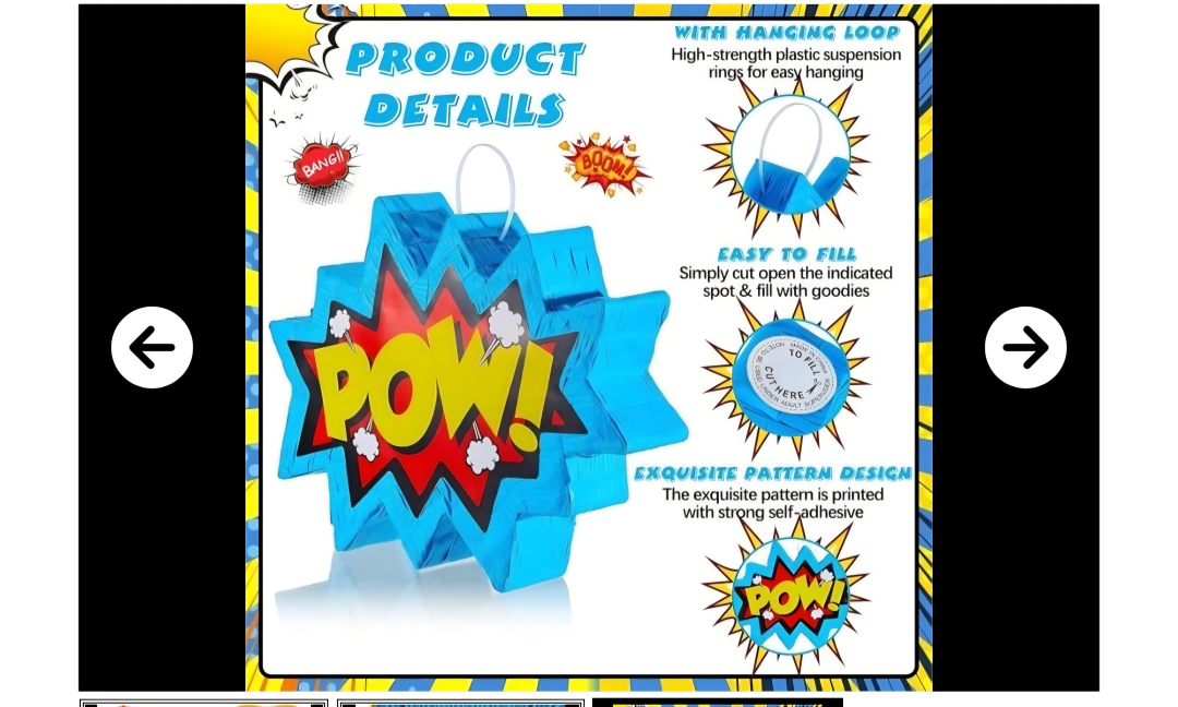 Superhero POW! Pinata with Stick and Blindfold