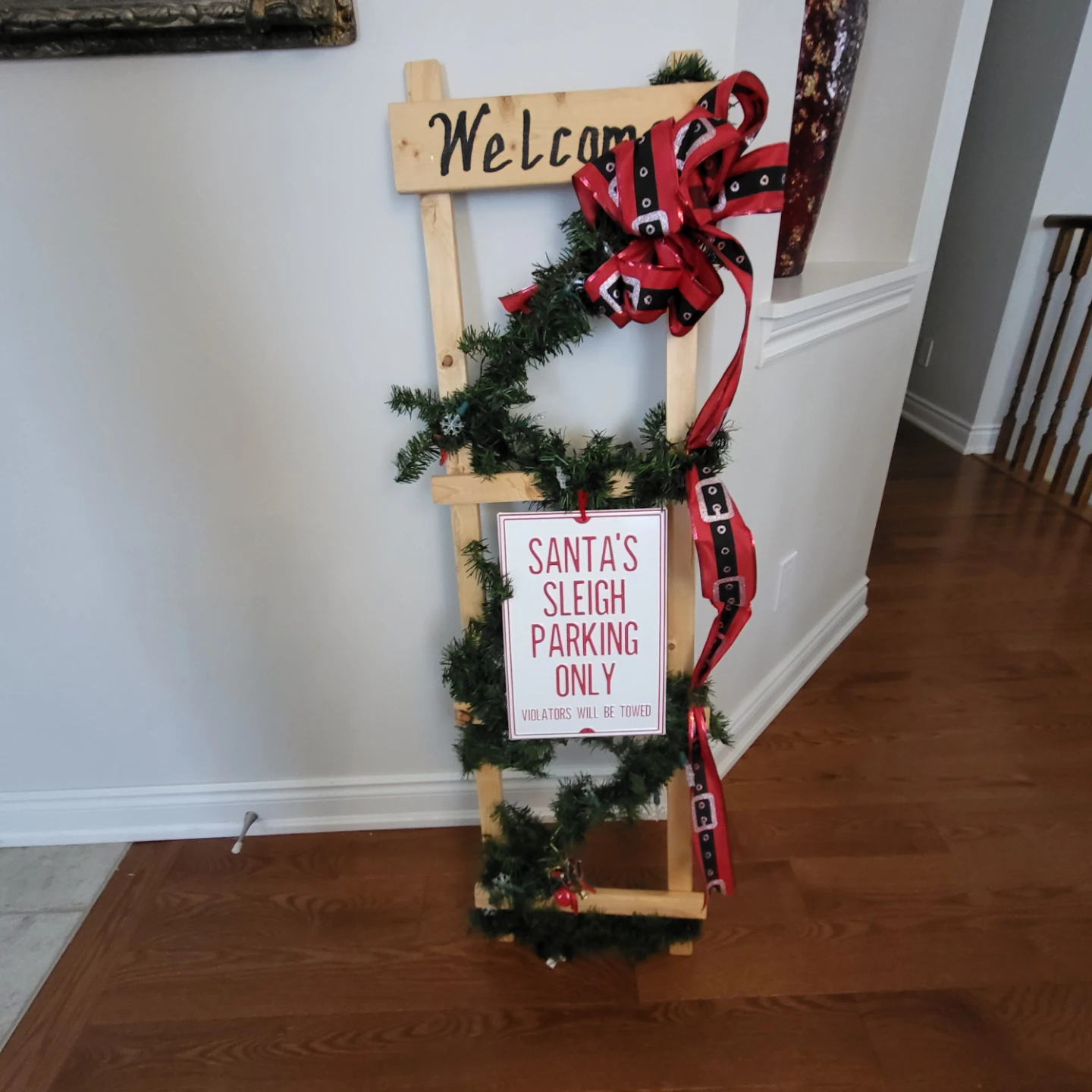 Christmas Decor with Lights and Sign