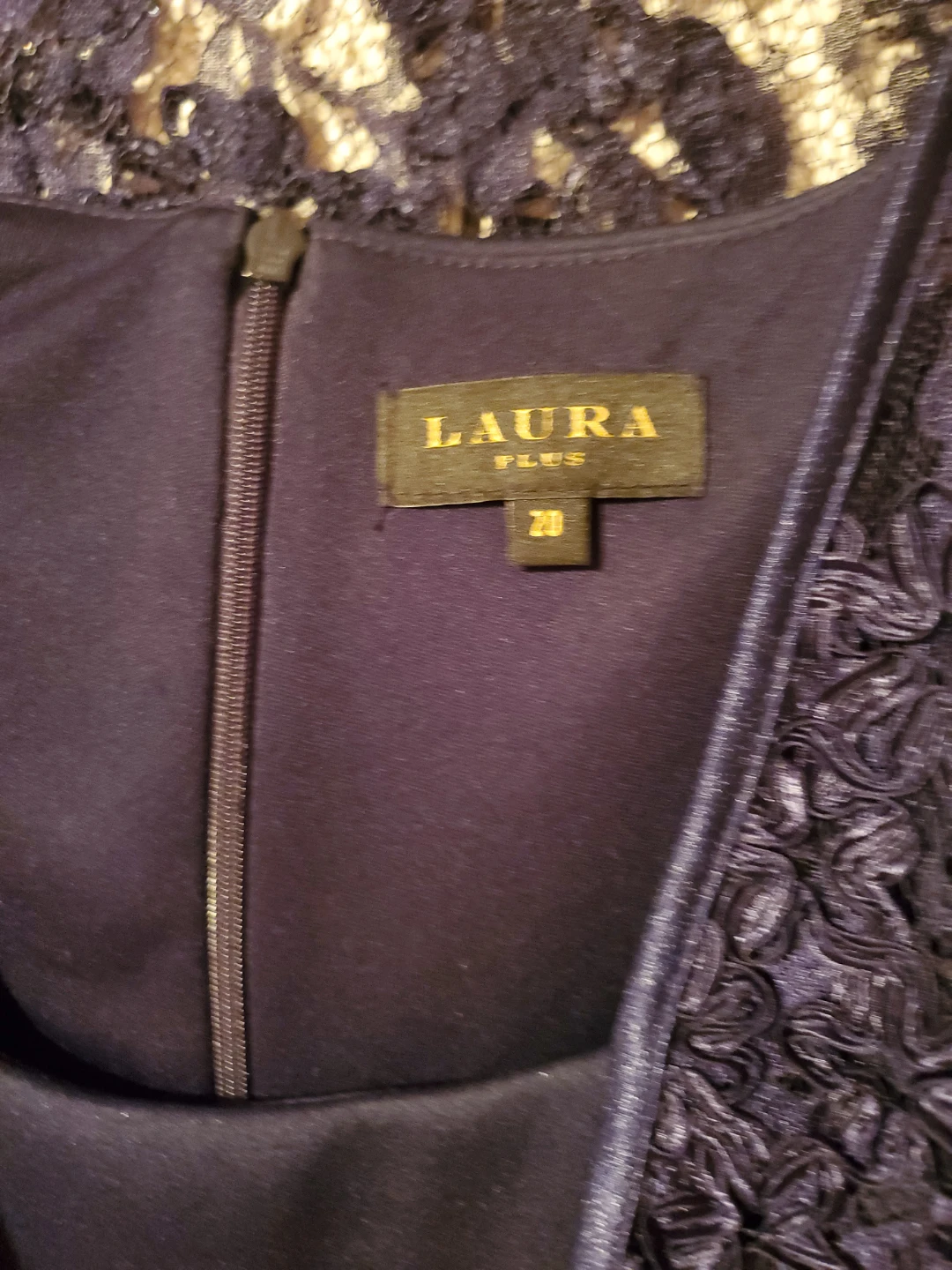 LAURA PLUS Navy Lace Embellished Dress and Jacket Set Size 20 - photo 4