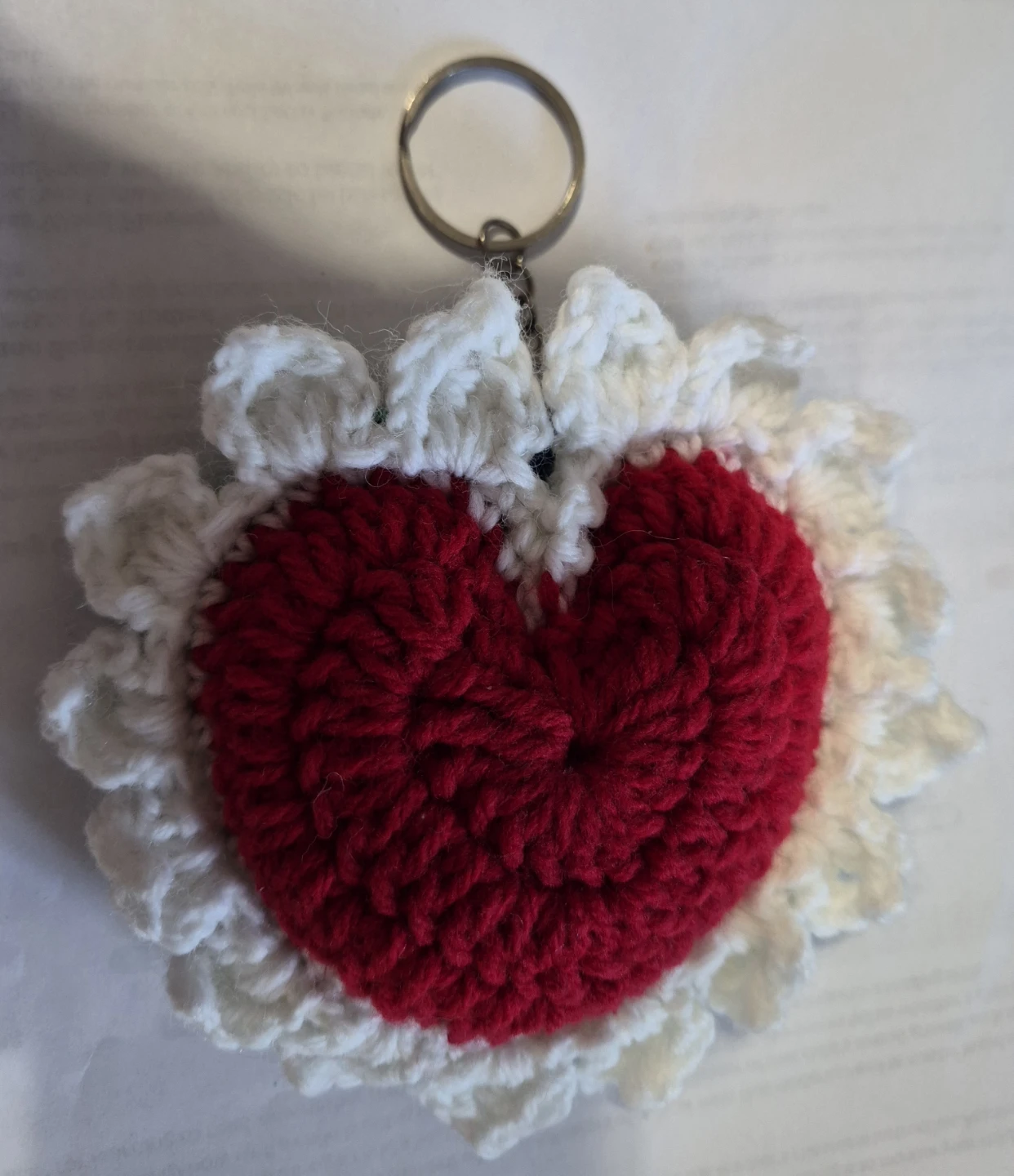 Crocheted Heart Keychain - photo 2